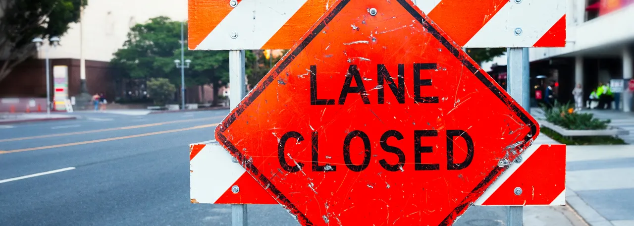 construction zone lane closed